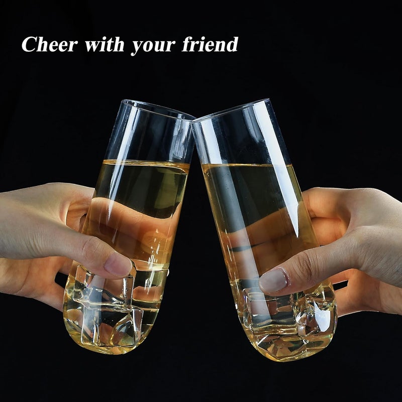 Bestluck 48 Pack 9 oz Stemless Plastic Champagne Flutes, Clear Disposable Champagne Toasting Glasses, Shatterproof and BPA-Free Drinkware for Party & Graduation & Wedding - Image 5